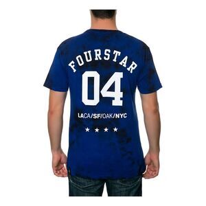 Fourstar Clothing Mens The 4 Cities Lightning Graphic T-Shirt, Blue, NWT